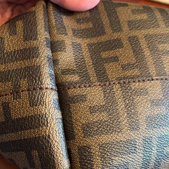 Fendi tote bag Zucca monogram FF canvas brown leather handbag - Picture 2 of 14